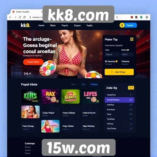 A interface de usuário do kk8.com em foco